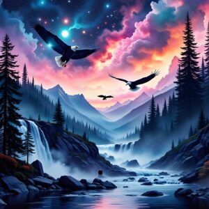 AI-genererad surrealistisk konst - 'Drömlandskap'